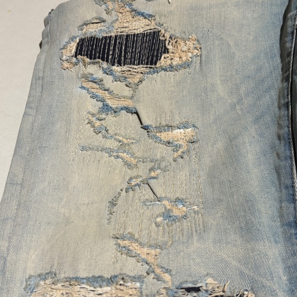 Jordan Craig Men Collins Distressed Ripped Denim Jeans 34/34 Blue Legacy Stretch - Picture 12 of 16